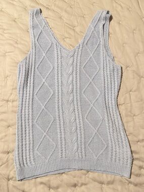 Light Blue Cable Knit Tank Top Size Medium